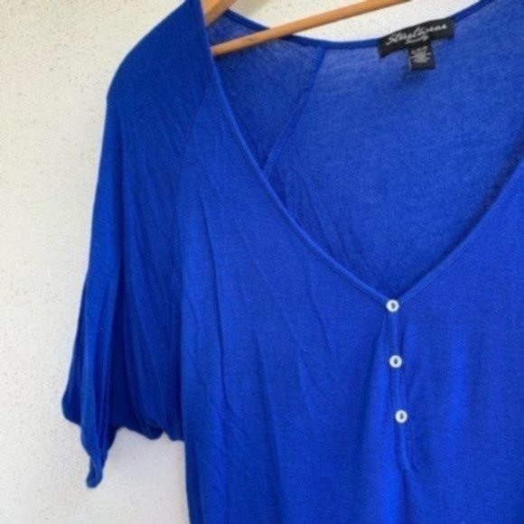 Streetwears society casual high low blue top small - Picture 2 of 5